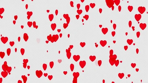 Floating Heart Shapes Rising with Alpha Channel Transparent Overlay Stock Footage 331584159