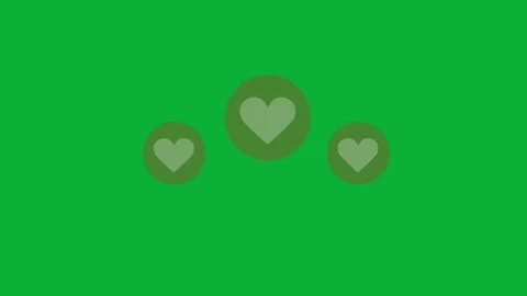 Floating Hearts Animation on Green Screen | Love Reaction Overlay | 2D Animated  스톡 동영상 331148498