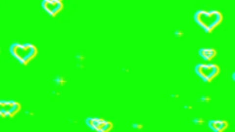 Floating hearts animation on green screen. Romantic love symbols with chroma 스톡 동영상 340381850