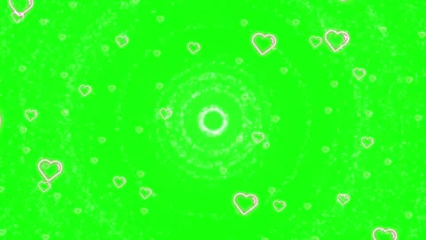 Floating hearts animation on green screen. Romantic love symbols moving on Stock Footage 340716963
