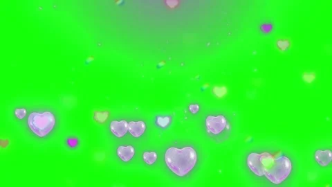 Floating hearts animation on green screen. Romantic love overlay for video Video stock 340716982