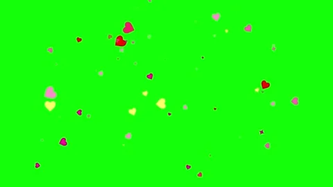 Floating hearts animation on green screen background 스톡 동영상 344740248