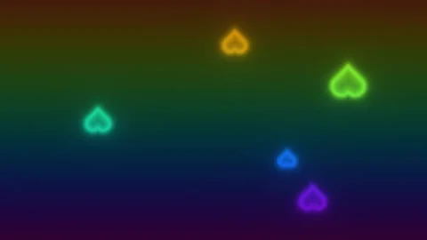 Floating hearts on a colorful background in animated Stock Footage 337959724