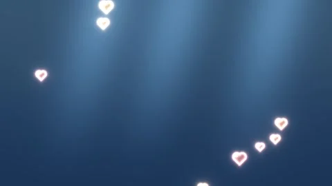 Floating hearts create a gentle pattern in a blue setting Stock Footage 339518369