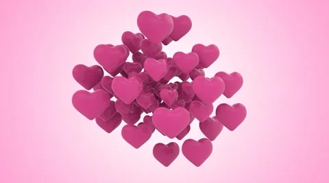 Floating Hearts Stock Footage 48966013