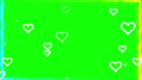 Floating hearts on green screen background Video stock 341376534