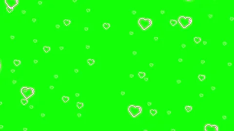 Floating hearts on green screen. Romantic love symbols overlay for video 스톡 동영상 340716655