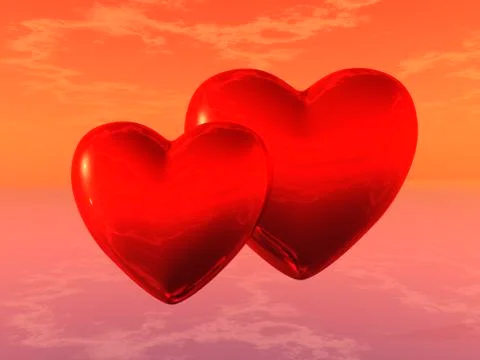 Floating hearts Stock Illustration