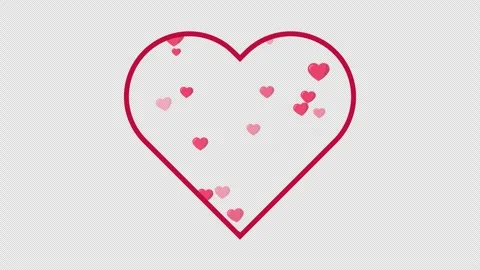 Floating Hearts in a Love Shaped Frame Stock Footage 302298938