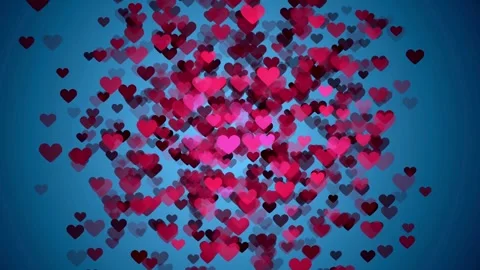 Floating Hearts on Pink Background Video stock 301025936