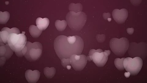 Floating Hearts in Purple Abstract Background Stock Footage 326993540