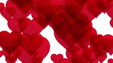Floating hearts, romantic background. Animated illustration in seamless loopi Stock Footage 283534009