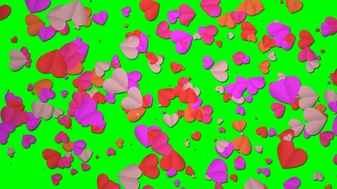 Floating Hearts SEAMLESS LOOP on Green S... | Stock Video | Pond5