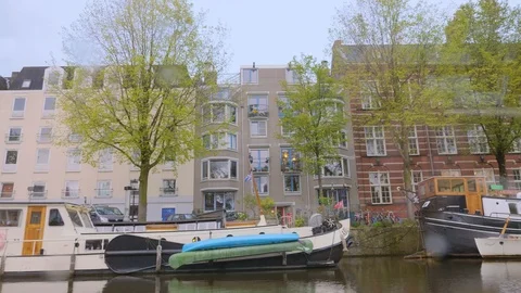 Floating house at Amsterdam Stock Footage 119117099
