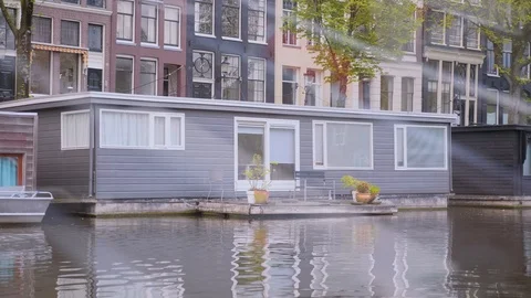 Floating house at Amsterdam Stock Footage 119117119