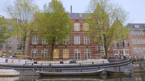 Floating house at Amsterdam Stock Footage 119452114