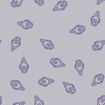 Floating hover robot line seamless pattern Stock Illustration