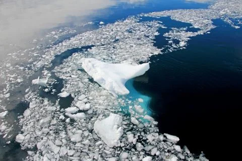 Floating ice in Antarctic Peninsula Stock Photos