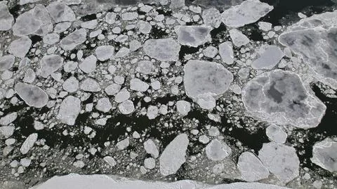 Floating Ice on the Bay Stock Photos