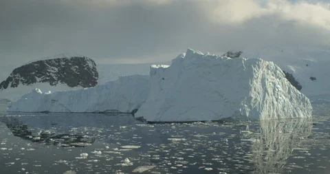 Floating ice bergs in Antarctica. Stunning imagery from the White Continent. Stock Footage