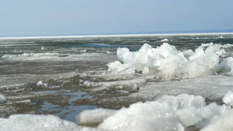 Floating of ice Stock Footage 146605390