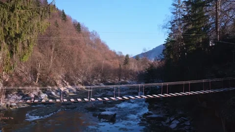 Floating ice in a mountain river Stock Footage 257072286