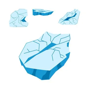 Floating ice pieces creating chilly winter environment Stock Illustration