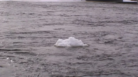 Floating ice in a river. Stock Footage 34650662