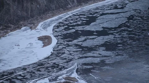 Floating of ice on the river Stock Footage 61768278