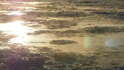 Floating Ice On river very cold winter morning 1 186017 Stock-Footage 103158769