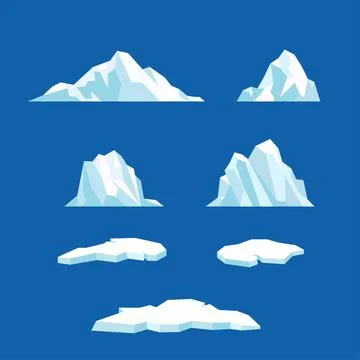 Floating iceberg vector collection Stock Illustration