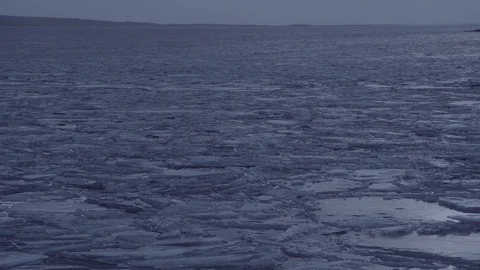 Floating Icebergs in the Arctic Stock Footage 85594342