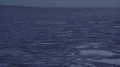 Floating Icebergs Pan Down Stock Footage 85606301