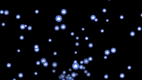 Floating like icons rising from bottom to top screen animation Stock Footage 320947731