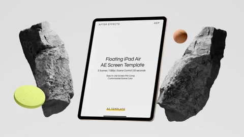 Floating iPad Air AE Screen Template After Effects stock