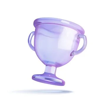 Floating Iridescent Trophy with Soft Shadows Stock Illustration