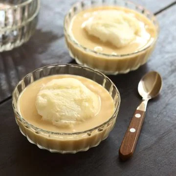 Floating island dessert Stock Photos