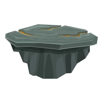 Floating island with glowing cracks is floating in the air Stockillustratie