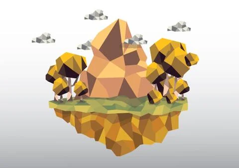Floating island Stock Illustration