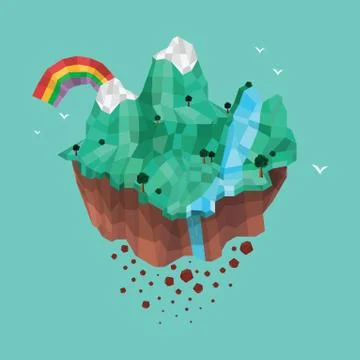 Floating island Stock Illustration
