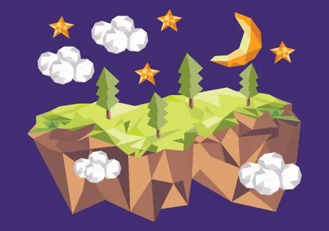 Floating island Stock Illustration