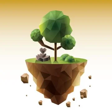 Floating island Stock Illustration