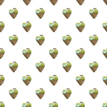 Floating island pattern creating a seamless background design Stock Illustration