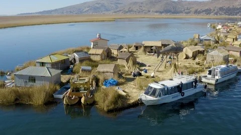 Floating island of Uros Stock Footage 115995217