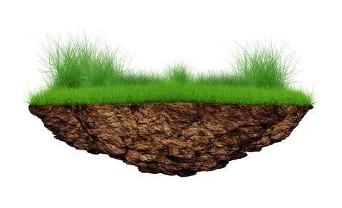 The floating island on white background.. Stock Photos