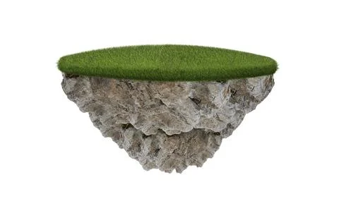 The floating island on white background.. Stock Photos