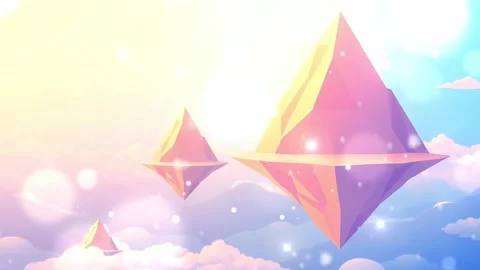 Floating Islands of Serenity: A Celestial Haven Amidst the Clouds Video stock 307470600