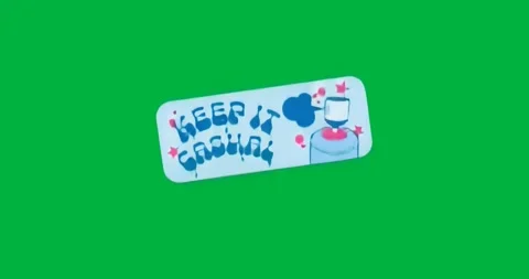 Floating Keep It Casual graffiti spray-can transparent layer tilting rotating Stock Footage 317283832