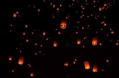Floating lantern Festiva. Stock Photos