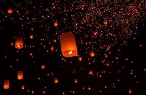 Floating lantern Festiva. 写真素材